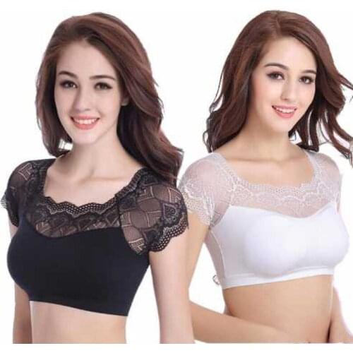 Women Intimates Sexy Tube Tops Underwear Fashion Short Sleeve Crop Top Lace Bras Bustier Wrap Top Tube Chest Bandeau Black White