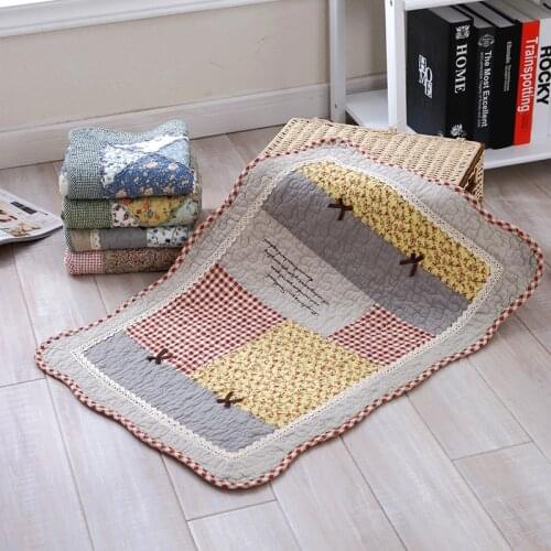 1pc 50x50cm 50x135cm Printed Quilted Cotton Patchwork Ground Mat Anti-slip Floor Mat Decoration Doormat Living Room Bedroom Use
