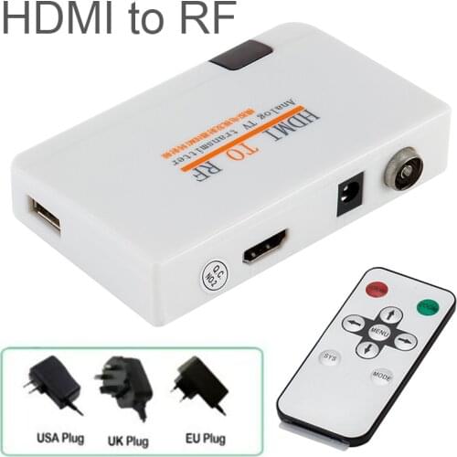 1080P HDMI to RF Coaxial Converter Box analog TV transmitter with Remote Control for HDTV Monitor Projector Multimedia Teaching