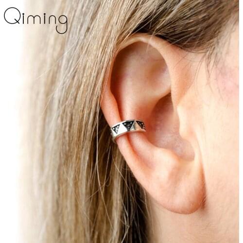 2020 No Piercing Fake Cartilage Earrings For Women Men Triangle Geometric Clips On Vintage Earrings Gift