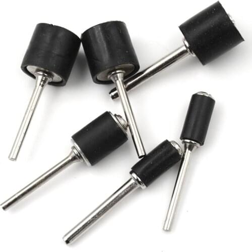 6pcs Polishing Nails For Dremel Rubber Drum Mandrel Rubber Mandrel 1/8 1/4 inch Grinder Drum Sanding Sandpaper Circle Kit