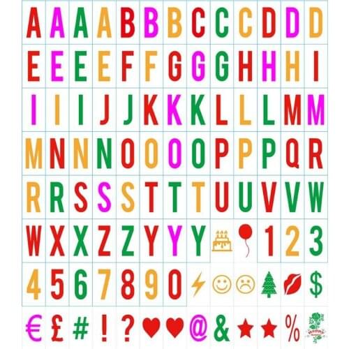 65.4x35mm Cinematic Lightbox Replacement Letters & Numbers Signs for A4 Light Up Letter Box Sign Message Board Black 104pcs