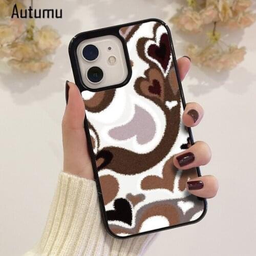 Phone Case for iPhone 12 mini X XS XR 11 Pro Max SE 2020 5 6S 7 8 Plus Samsung Galaxy S8 S9 S10 S20 S21 Cute Latte Heart Cover