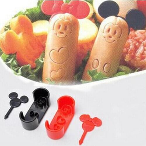 Kawaii Mickey & Minnie Shape DIY Sausage Mould Sushi Mold Cake Mould Funny Kid ss796