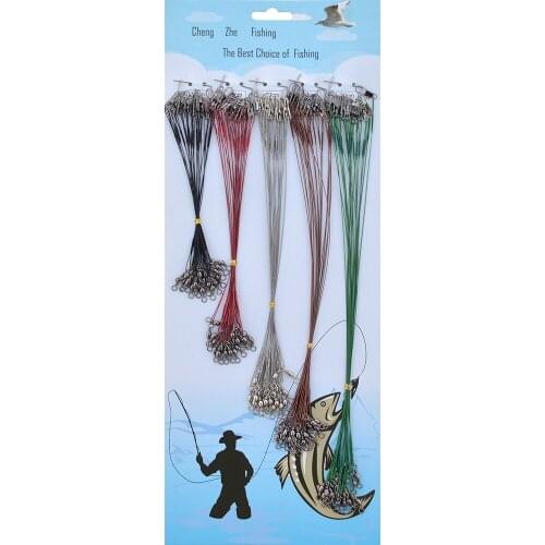 Wire Leader Fishing Line 100pcs/set Assorted 15cm/19cm/23cm/27cm/30cm Steel Wire Line Fishing Lure Trace Wire Leader Line