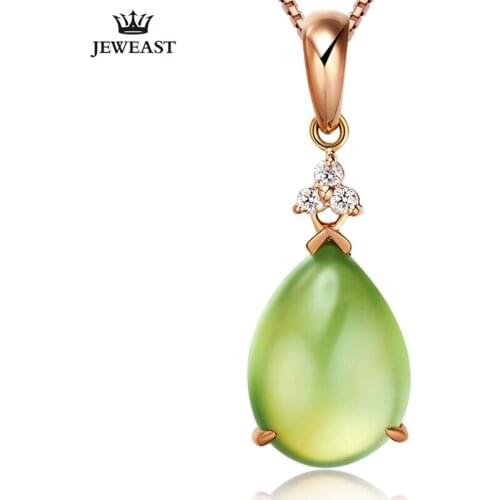 LSZB Natural Grape stone 18K Pure Gold Pendant Real AU 750 Solid Gold Upscale Trendy Classic Fine Jewelry Hot Sell New 2020