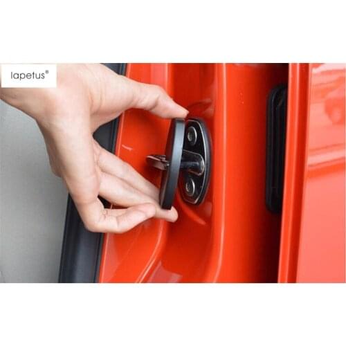 Lapetus Accessories For Volkswagen T-Roc T Roc 2018 - 2021 Black Car Door Lock Protector Molding Cover Kit Trim 4 Pcs / Plastic