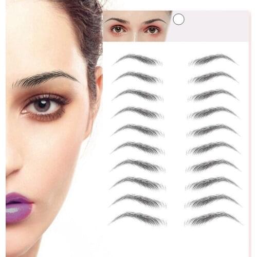 6D Eyebrow Sticker Bionic Tattoo Semi-Permanent Water Transfer Waterproof Natural Embroidery Eyebrow Tattoo Sticker Makeup Tool
