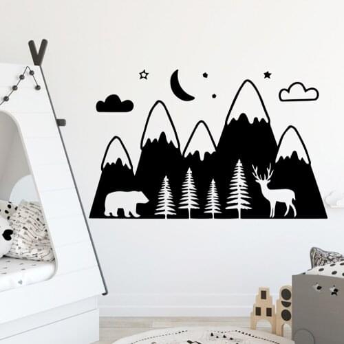 Retro Mountains Wall Sticker Pvc Wall Stickers Wall Art Wall Paper For Kids Rooms Nursery Room Decor Art Mural