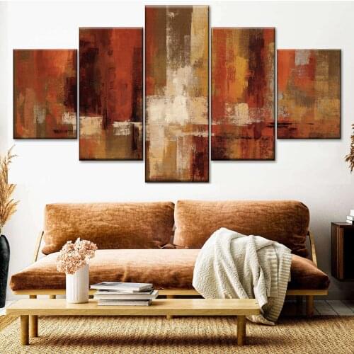 5 Pieces Wall Art Canvas Painting Abstract Poster Modern Living Room Bedroom For Home Decorative Framework Modular Pictures