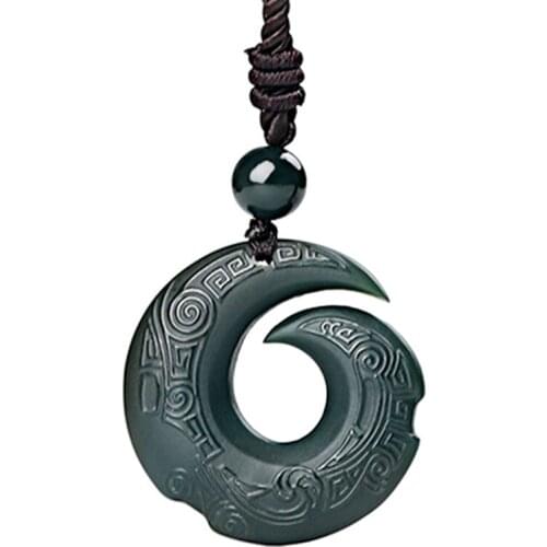 Natrual Hetian Jade Pendant Necklace Hetian Jade Jewelry For Men Gift Buddhist Lucky Necklace Pendant Jade Jewelry