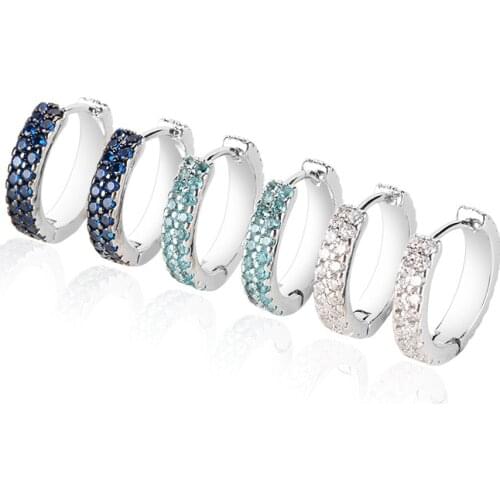 New Trendy Round Shape Hoop Earrings Brilliant Bridal Engagement Wedding Jewelry Elegant Female Zircon Earring Fine Gift Zk30