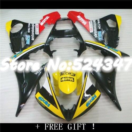 Fei-Motorcycle Fairing YZF R6 2003 - 2005 04 05 Yellow Black Monster Injection Fairing for YZFR6 2005