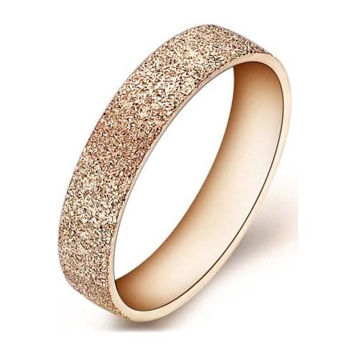 Wholesale New Hot Sales Fashion Jewelry Ring Womens Stainless Steel Rose Gold Scrub Rings For Women simple ring party Gift