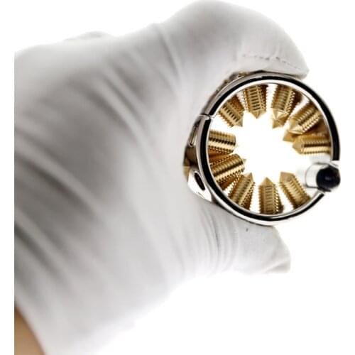 Kalis Teeth Extreme Chastity Device Spike Cock Ring Cock Lock for Men Scrotum Pendant Male Torture Devices BDSM Toys 050L