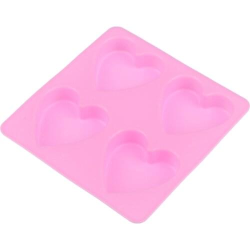 4 Cavity 15*15*2CM Handmade Silicone Soap Mold Heart 3d Craft Soap Making For Candle Resin Mould