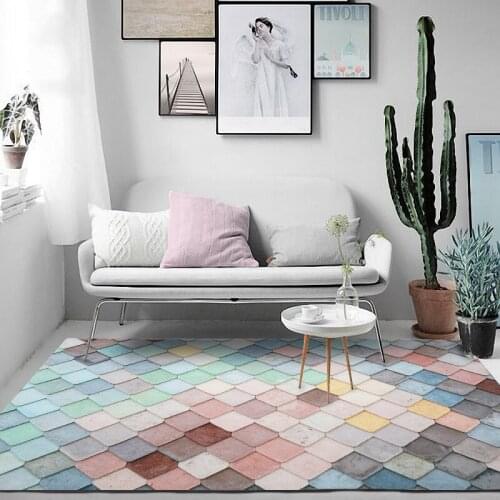 Nordic Sweet Macaron Color Abstract Carpet Girls Room Romantic 3D Rugs Bedroom Beside Living Room Carpet Balcony Rug Hall Mat