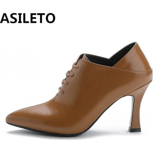 2021 New Autumn Spring Thin High Heels Pumps Pointed Toe Leather Strap Up Dress Office Lazy Slim Shoes Lady Black Yellow S2313