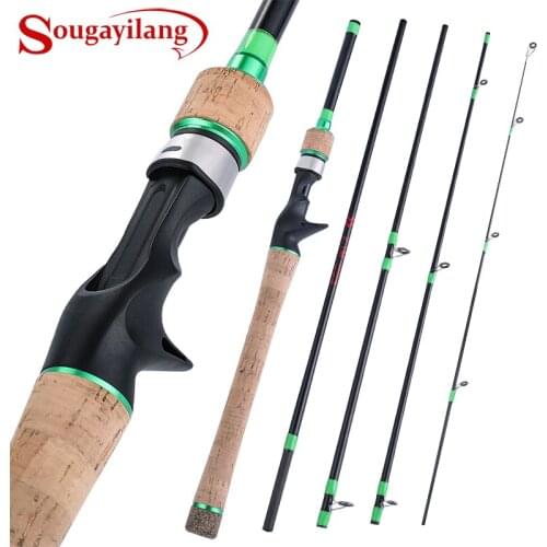 Sougayilang 1.8-2.4m Baitcastting Rod 5 Section Carbon Fiber Casting Fishing Rod Travel Carp Fishing Rod Tackle Pesca