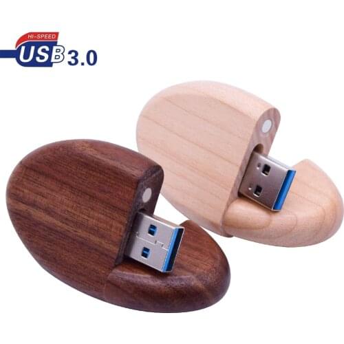 USB3.0 Wooden Pendrive Oval Flashdrive Personal Logo USB Flash Drive 3.0 Photography USB Flash Stick Pen Drive Over 10 Free Logo