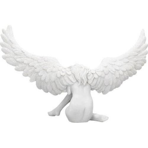 Vintage Resin Angel Wing Figures Vivid 3D Embrace Angel Art Statue Home Office Decoration Ornaments Artwork
