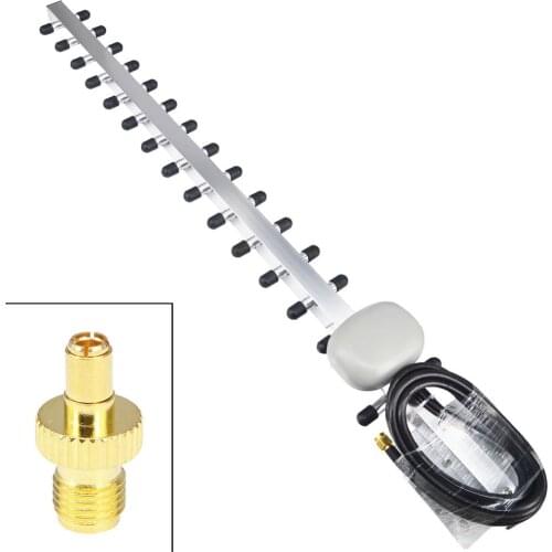 4G Antenna Yagi Exterior 28dbi 4G LTE SMA Male Outdoor RG58 1.5m Cable + SMA Female to TS9 male adapter
