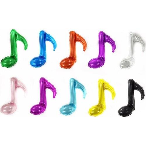 Eighth Single Note Shape Aluminum Balloon Cartoon Musical Birthday Party Decoration Toy 16inch Wholesale Balloons 50pcs