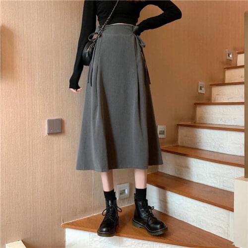 Woman Skirts 2021 Spring Skirt A- Line Skirt Black High-Waisted Skirt Female Mujer Faldas Saias Mulher