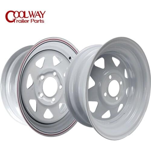 13 Inch X 4.5J White Spoke Trailer Rim 4-100 and 5 -114.3 Car Bolt Pattern Caravan Boat RV Parts Accessories