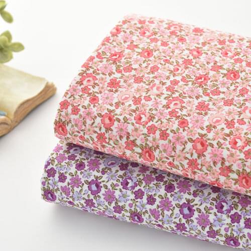145x50cm Pure Cotton Poplin Floral Sewing Fabric, Making Clothes Childrens Clothing Handmade Shirt Dress Handmade DIY Cloth