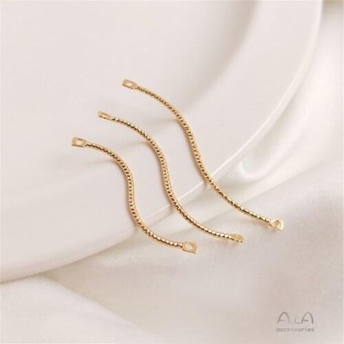 14K Gold Filled Batch yarn wavy thread twisted rod double hanging S-shaped hanging rod DIY earrings earrings accessories