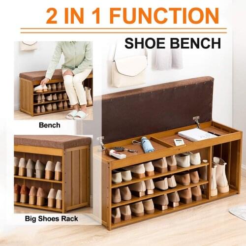 2 in 1 Shoe Rack Bench Multifunction Shoe Cabinets Storage Bench Organizer Entrance with Shoe Changing Stool Entryway Bench