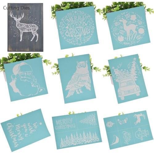 2019 Merry Christmas Silk Screen Printing Stencils For T Shirt Painting Wall Decor Diy Scrapbooking Home Accessories