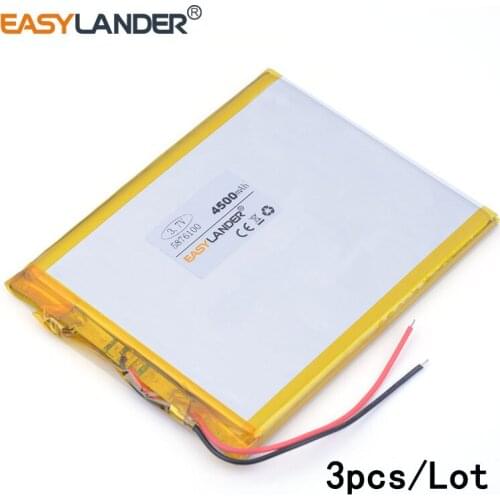3pcs/Lot 3.7V 4500mAh 5876100 lithium Li ion polymer rechargeable battery For GPS PAD E-book laptop power bank video game