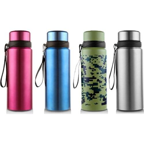 800/1000ml Stainless Steel Thermos Bottle Portable Rope Design Thermal Cup Insulated Coffee Tumbler Vacuum Flask for Travel Mug