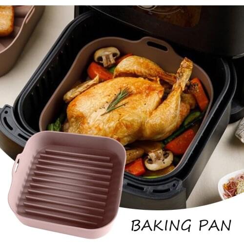 Non-stick Oven Silicone Grill Pan High Temperature Removable Square Tray With Handle Accessories Home Baking Microwave Air Fryer