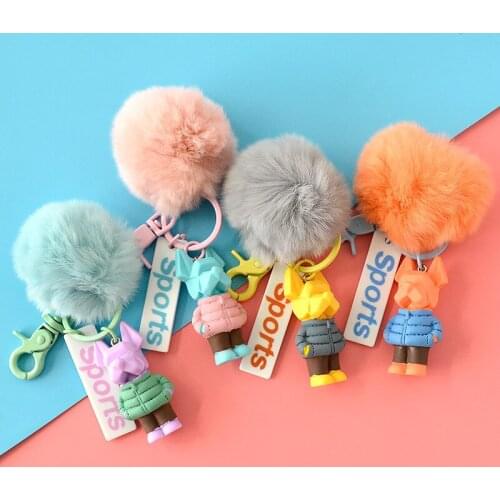 Plush Cut Doll Key Chain Automobile Hanging Ornament Bag Mobile Phone Key Ring Pendants Creative Gift