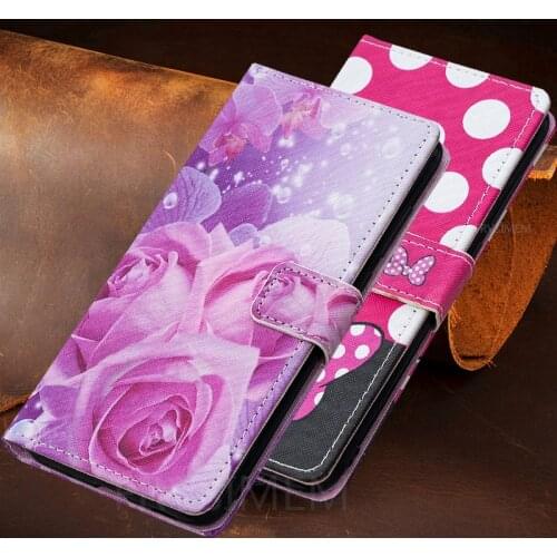 Flower PU Leather Flip Wallet Case Soft TPU Cover For Samsung J2 Pro Core J8 J4 J6 Plus 2018 A10 A10S A70 A20S A30 A30S A50 A50S