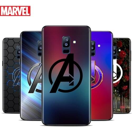 Marvel Avengers Logo Marble For Samsung Galaxy A9 A8 Star A8S A7 A6 A6S A5 A3 Plus 2018 2017 2016 A750 Black Phone Case