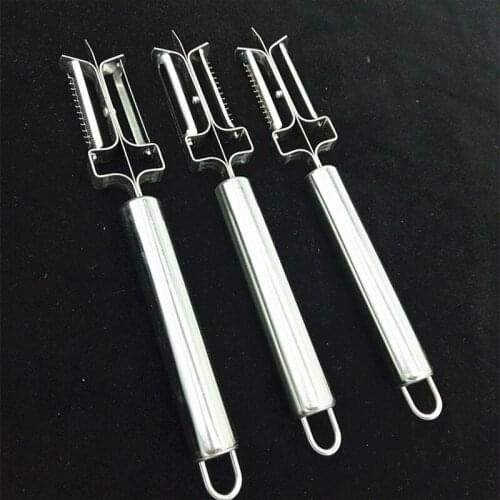 Factory three in one fruit peeler multifunctional stainless steel double-sided peeler slicer melon planer kitchen supplies