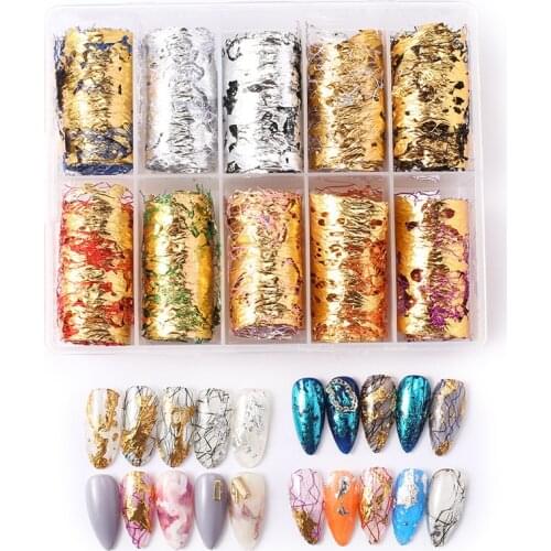 Glitter Gold Silver Nail Art Foil Paper Irregular Aluminum Nail Sticker Manicure Glitter Gel Polish DIY Design Nail Decoration