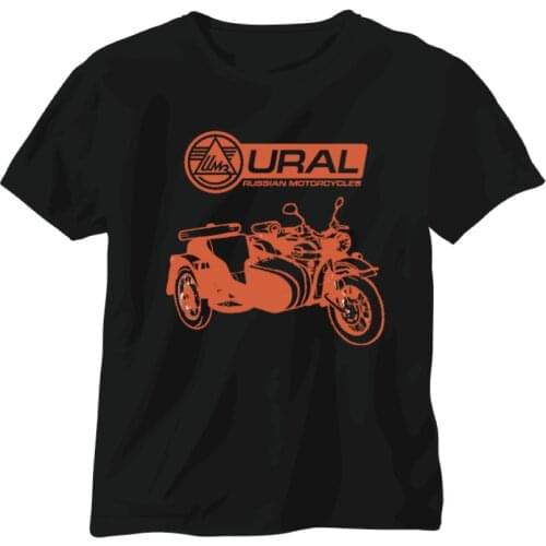 Ural Russian Sidecar Vintage Military Motorcycle Motorbike T Shirt Summer 2019 Cotton Print Mens O-Neck Casual T Shirts