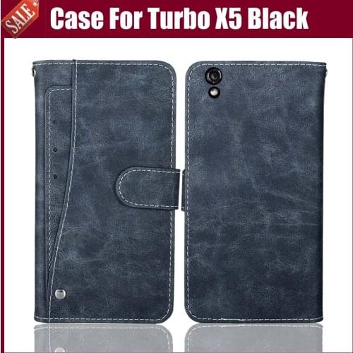 Hot Sale! Turbo X5 Black Case High Quality Flip Leather Phone Case Protective Cover For Turbo X5 Black Case With Card Slots