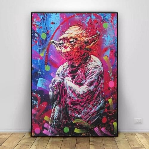 Star Wars Jedi Yoda Master Watercolour Graffiti Canvas Painting Posters and Prints Wall Art Picture For Living Room Home Decor