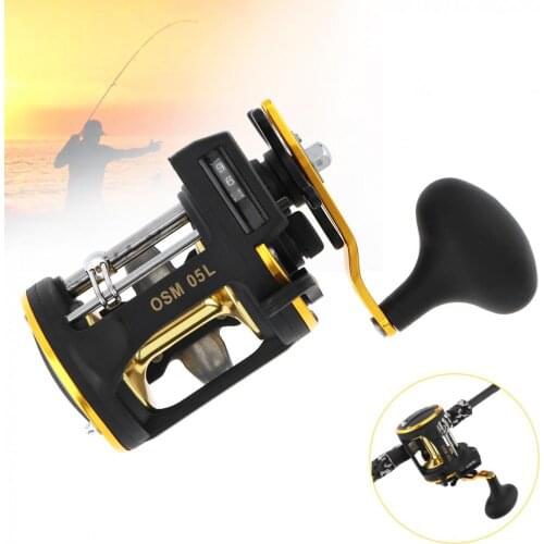 Metal Line Cup Drum Fishing Reel Max Drag 20kg Trolling Wheel Casting Spinning Boat Sea Reel with Counter