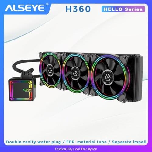 ALSEYE H360 AIO Liquid CPU Cooler RGB Fan Water Cooling 120mm PWM Fan Water Cooler for LGA 775/115x/1366/2011/AM2/AM3/AM4