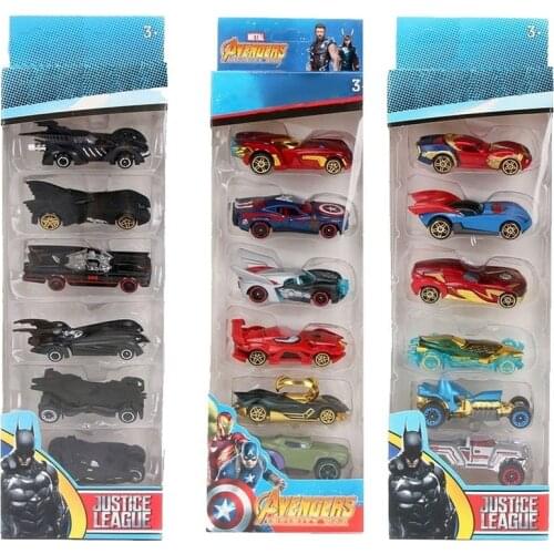 HOT Cars 6pcs/set Avengers Infinity War Alloy Cars Set Truck Model Car 1:64 Fast and Furious Diecast Cars