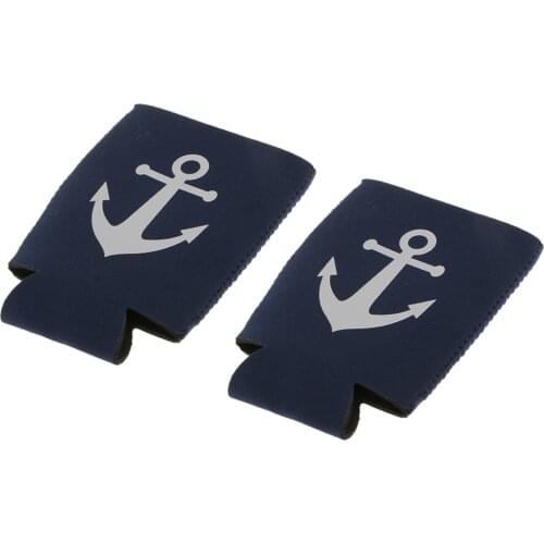 MagiDeal 2Pcs Neoprene Nautical Anchor Soda Beer Bottle Tin Can Cooler Chilling Sleeve Holder for Theme Party Novelty Gift Toy