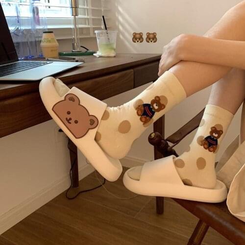 2021INS fashionable new slippers indoor home thick soles to step on the sense of feces family sandals for women