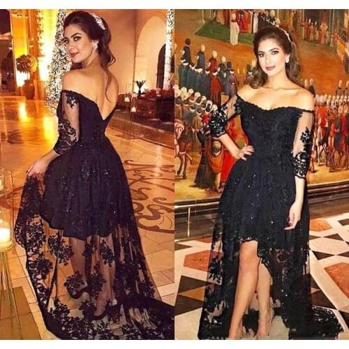 Cheap Evening Dress Newest Arabic Dubai Off-Shoulder Lace Formal Holiday Wear Prom Party Gown Custom Made Plus prom dresses